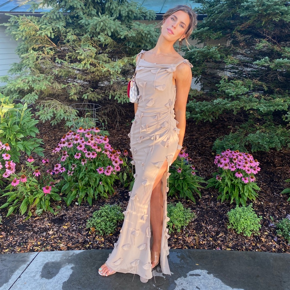 Tan Tassel Maxi Dress
